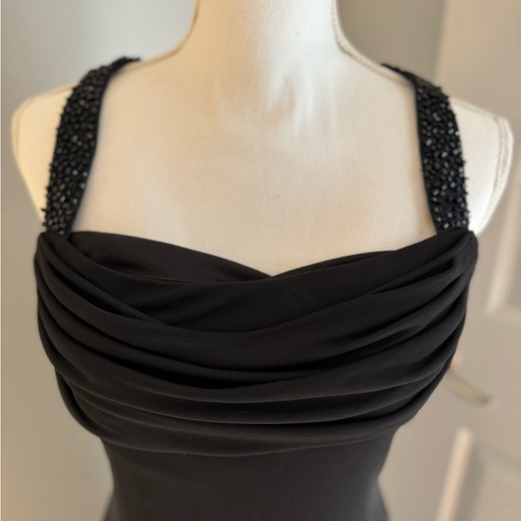JS BOUTIQUE cocktail Beaded black midi dress. Size 10 - Picture 2 of 8